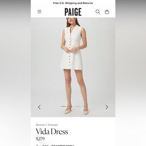 PAIGE Ivory Button-Front Dress